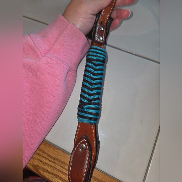 Horse Western Teal And Black Headstall - Picture 5 of 5